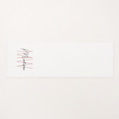 Tapis De Yoga Nom Monogramme moderne Script Rose blanc (Devant (Horizontal))