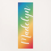Tapis De Yoga Nom Monogramme Script Spectrum Arc-en-ciel (Devant)