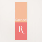 Tapis De Yoga Nom monogramme simple Typographie Peach (Devant)