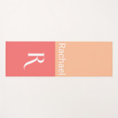 Tapis De Yoga Nom monogramme simple Typographie Peach (Devant (Horizontal))