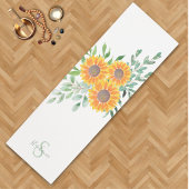 Tapis De Yoga Nom Monogramme Tournesol