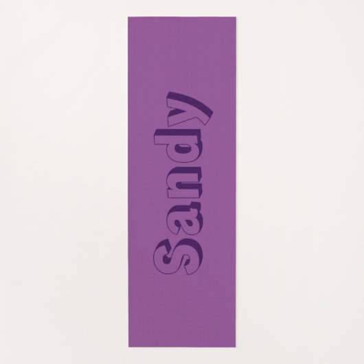 Tapis De Yoga nom monogramme violet moderne (Devant)