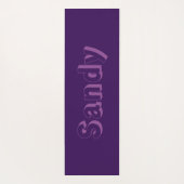 Tapis De Yoga nom monogramme violet moderne (Dos)