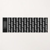 Tapis De Yoga Nom Namaste Nom Méditation moderne noire (Devant (Horizontal))