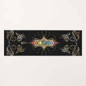 Tapis De Yoga Nom personnalisé Aligné Gold Chakra (Devant (Horizontal))