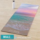 Tapis De Yoga Nom personnalisé Belle plage de coucher de soleil