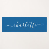 Tapis De Yoga Nom personnalisé Chic Calligraphy Ocean Blue (Devant (Horizontal))