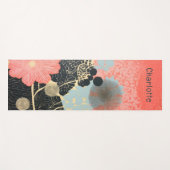 Tapis De Yoga Nom personnalisé de la pêche Abstraite moderne (Devant (Horizontal))