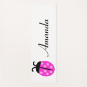 Tapis De Yoga Nom personnalisé de Ladybug rose (Devant)