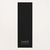 Tapis De Yoga Nom personnalisé en monogramme noir et blanc (Devant)