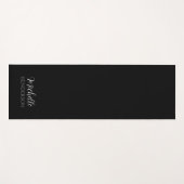 Tapis De Yoga Nom personnalisé en monogramme noir et blanc (Devant (Horizontal))