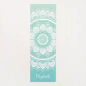 Tapis De Yoga Nom personnalisé Exercice Mandala Turquoise (Dos)