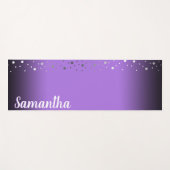 Tapis De Yoga Nom personnalisé Faux Silver Confetti (Devant (Horizontal))