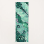 Tapis De Yoga Nom personnalisé Géode Agate Éparkle Rock Vert (Devant)