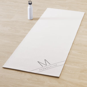 Tapis De Yoga Nom personnalisé initiale personnalisée White Yo
