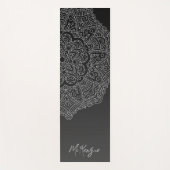 Tapis De Yoga Nom personnalisé Mandala Modern Black White (Devant)