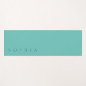 Tapis De Yoga Nom personnalisé moderne Turquoise et bleu (Devant (Horizontal))