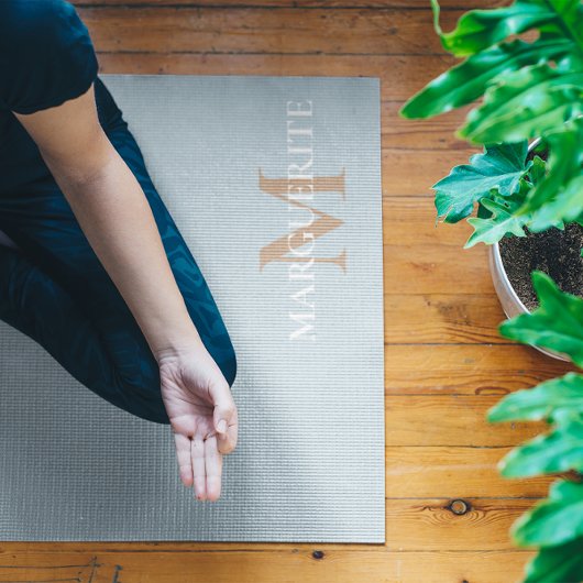 Tapis De Yoga Nom personnalisé Monogramme