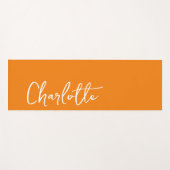 Tapis De Yoga Nom personnalisé Orange Modern (Devant (Horizontal))