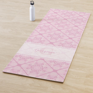Tapis De Yoga Nom Personnalisé Preppy En Carrelage Diamant Manda