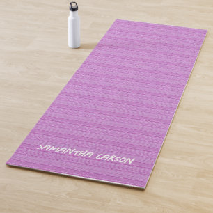 Tapis De Yoga Nom personnalisé rayures roses textiles