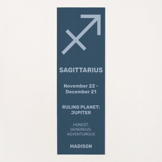 Tapis De Yoga Nom personnalisé / Texte et couleur Signe zodiaque (Devant)