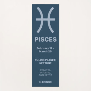 Tapis De Yoga Nom personnalisé / Texte et couleur Zodiaque Poiss