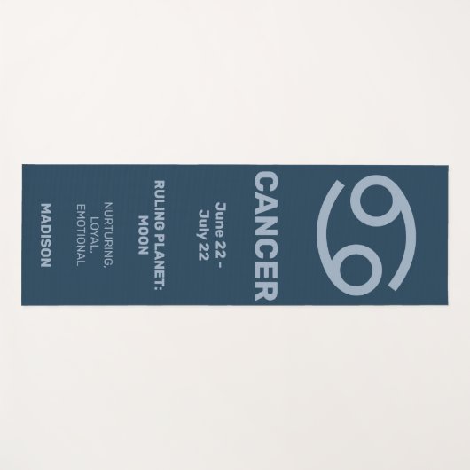 Tapis De Yoga Nom personnalisé / Texte et couleur Zodiaque Signa (Devant (Horizontal))