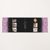 Tapis De Yoga Nom rose noir photo collage (Devant (Horizontal))