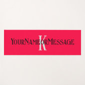 Tapis De Yoga Nom, Texte | Beau Rose américain Rouge (Devant (Horizontal))