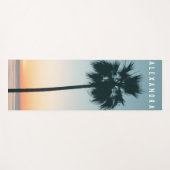 Tapis De Yoga Nom tropical Nom Turquoise & Orange Sunset Palm Tr (Devant (Horizontal))