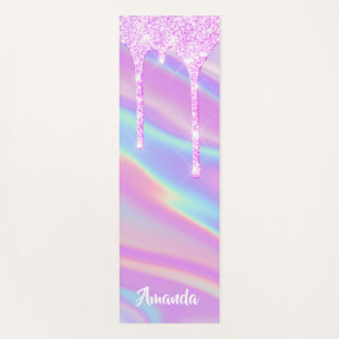 Tapis De Yoga Nommez Les Dérives Pink Holographique Unicorn Pas