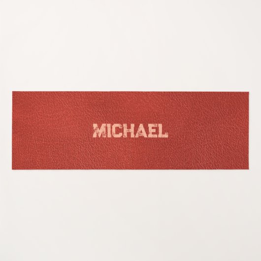Tapis De Yoga Noms personnalisés Cuir Look Modèle Brown (Devant (Horizontal))