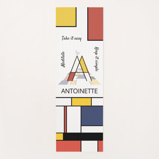 Tapis De Yoga Noplasticisme incroyable Art Monogramme. Lettre A (Devant)