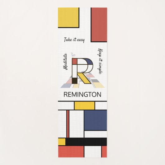 Tapis De Yoga Noplasticisme incroyable Art Monogramme. Lettre R (Devant)