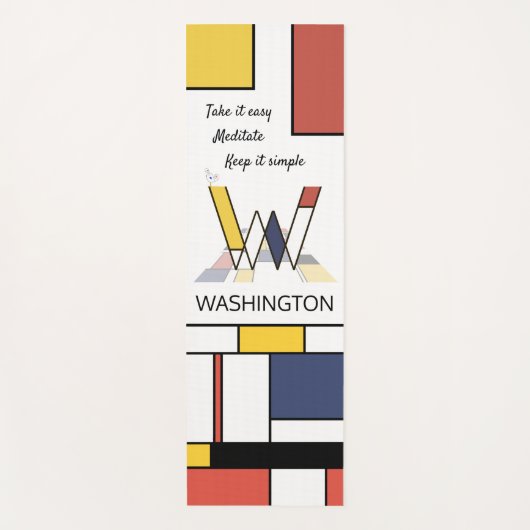 Tapis De Yoga Noplasticisme incroyable Art Monogramme. Lettre W (Devant)