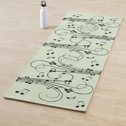 Tapis De Yoga Notes de fantaisie Design de musique verte (En situation)