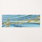Tapis De Yoga Notes de musique bleu bébé (Devant (Horizontal))
