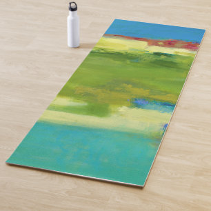Tapis De Yoga Notes de terrain - Art vert Abstrait