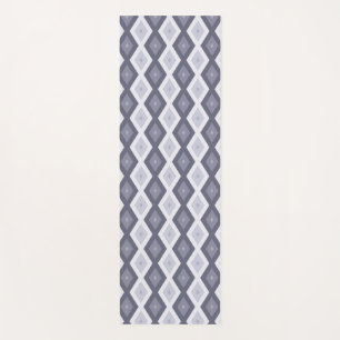 Tapis De Yoga Nuances de bleu gris motif diamant