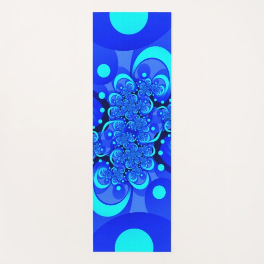 Tapis De Yoga Nuances de bleu moderne art fractal Abstrait (Devant)