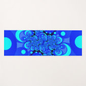 Tapis De Yoga Nuances de bleu moderne art fractal Abstrait (Devant (Horizontal))