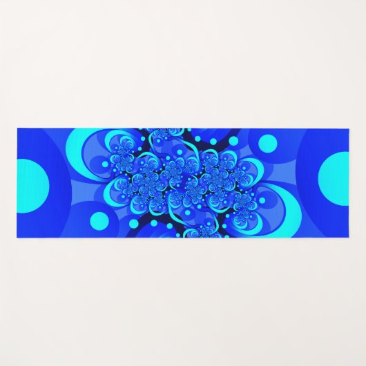 Tapis De Yoga Nuances de bleu moderne art fractal Abstrait (Devant (Horizontal))