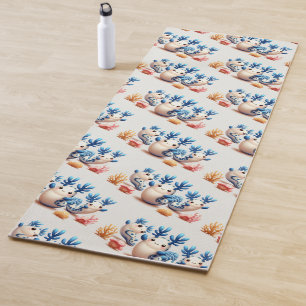 Tapis De Yoga Nudibranches et coraux colorés et drôles qui danse