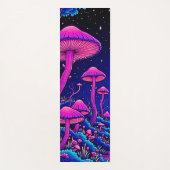 Tapis De Yoga Nuit de forêt de champignons psychédélique (Devant)