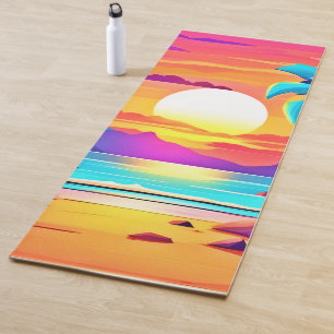 Tapis De Yoga Oasis tropicale du coucher de soleil