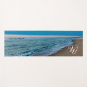Tapis De Yoga Océan Beach Scènes Monogramme initial (Devant (Horizontal))