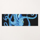 Tapis De Yoga Octopus bleu noir (Devant (Horizontal))