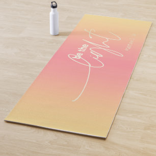 Tapis De Yoga OEuvre de corail moderne Ombre "Be the Light"