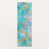 Tapis De Yoga Oeuvre en marbre bleu or  (Devant)